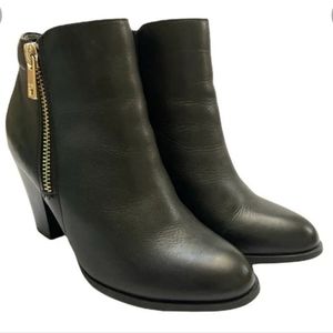 Aldo Black Bootie with Gold Side Zipper